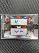 2023 STAR WARS  AUTHENTIC DUAL AUTOGRAPH BOBA FETT & FENNEC SHAND 1 OF 1  SEALED