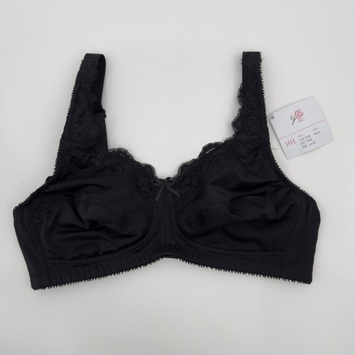 American Breast Care ABC 101 Mastectomy Bra Size 40B Black Contour Lace NEW