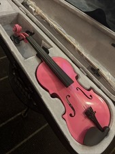 3/4 Size Pink Acoustic Violin w/ Case Bow Chin Reat Children Beginner SHIPS FREE