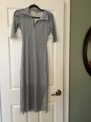 Baum Und Pferdgarten Women's Sz. Xs Jiliona Blue Check Midi Dress 