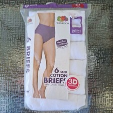 Fruit of the Loom 5/S Cotton Tag Free White Briefs 6 Pack New In Package