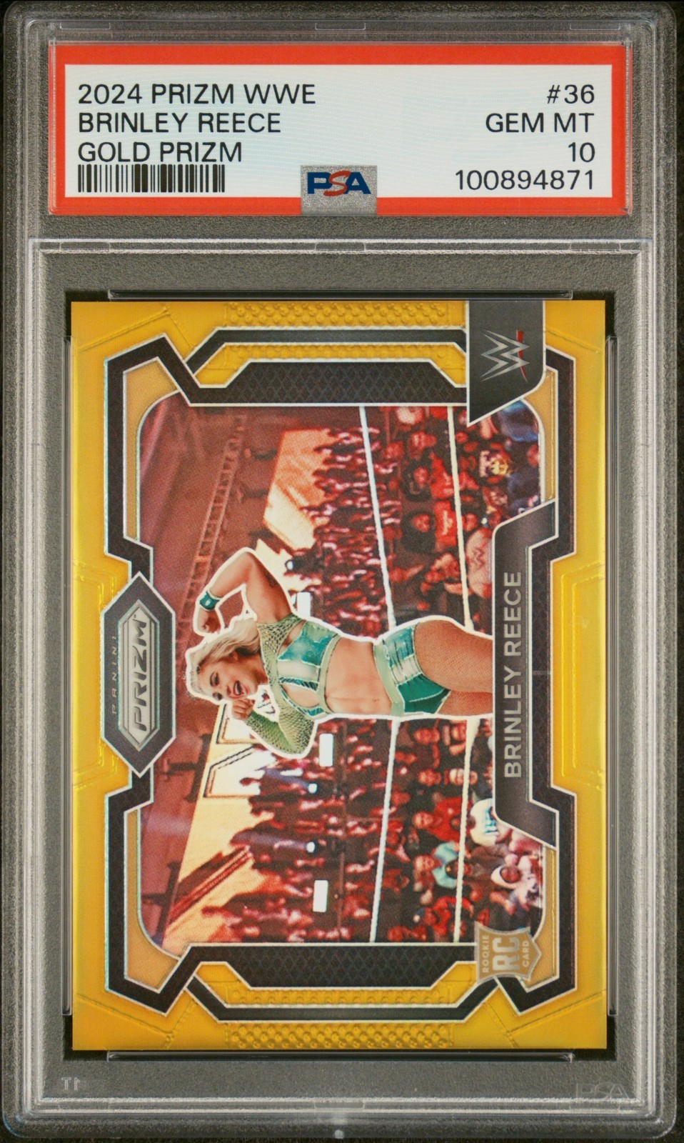 Brinley Reece 2024 Panini WWE Prizm Gold Prizm RC /10 PSA 10