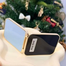 Black Gold Mini Compact Makeup Mirror With Box Travel Pocket Mirror