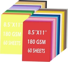 60 Sheets Colored Cardstock 85x11 Inch 30 Colors for Crafts School Print