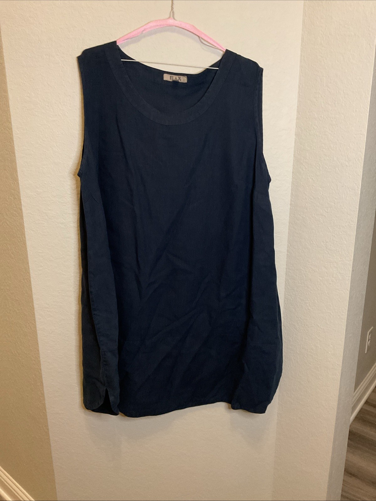 FLAX Linen Woven Sleeveless Oversized Lagenlook Dress PLUS SIZE 3G