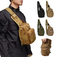 Mens Tactical Backpack Molle Sling Shoulder Bag Travel Chest Pack Outdoor Hiking