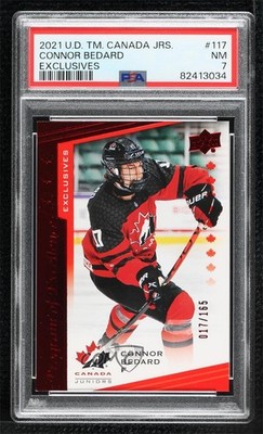 2021 Upper Deck Team Canada Juniors Exclusives 17/165 Connor Bedard #117 04f2