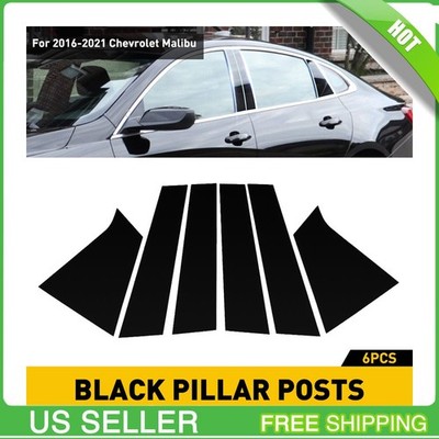 Black Pillar Posts For 2016-21 Chevrolet Malibu Trim Cove Superior Door quality