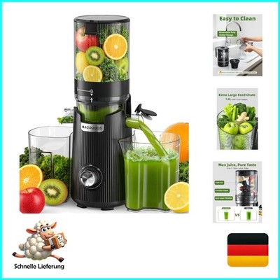 Acoqoos Entsafter Slow Juicer 135mm Extra-Breite 1,8L BPA-frei 300W Edelstahl...