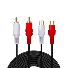 GHWL RCA Extension Cable, 2RCA Male to 2RCA Female Stereo Audio Cables for Ho...