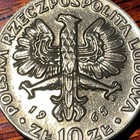 1965 Poland 10 Zlotych 700th Anniversary Warsaw Nike Commemorative Coin Lot D6-2 — photo 2
