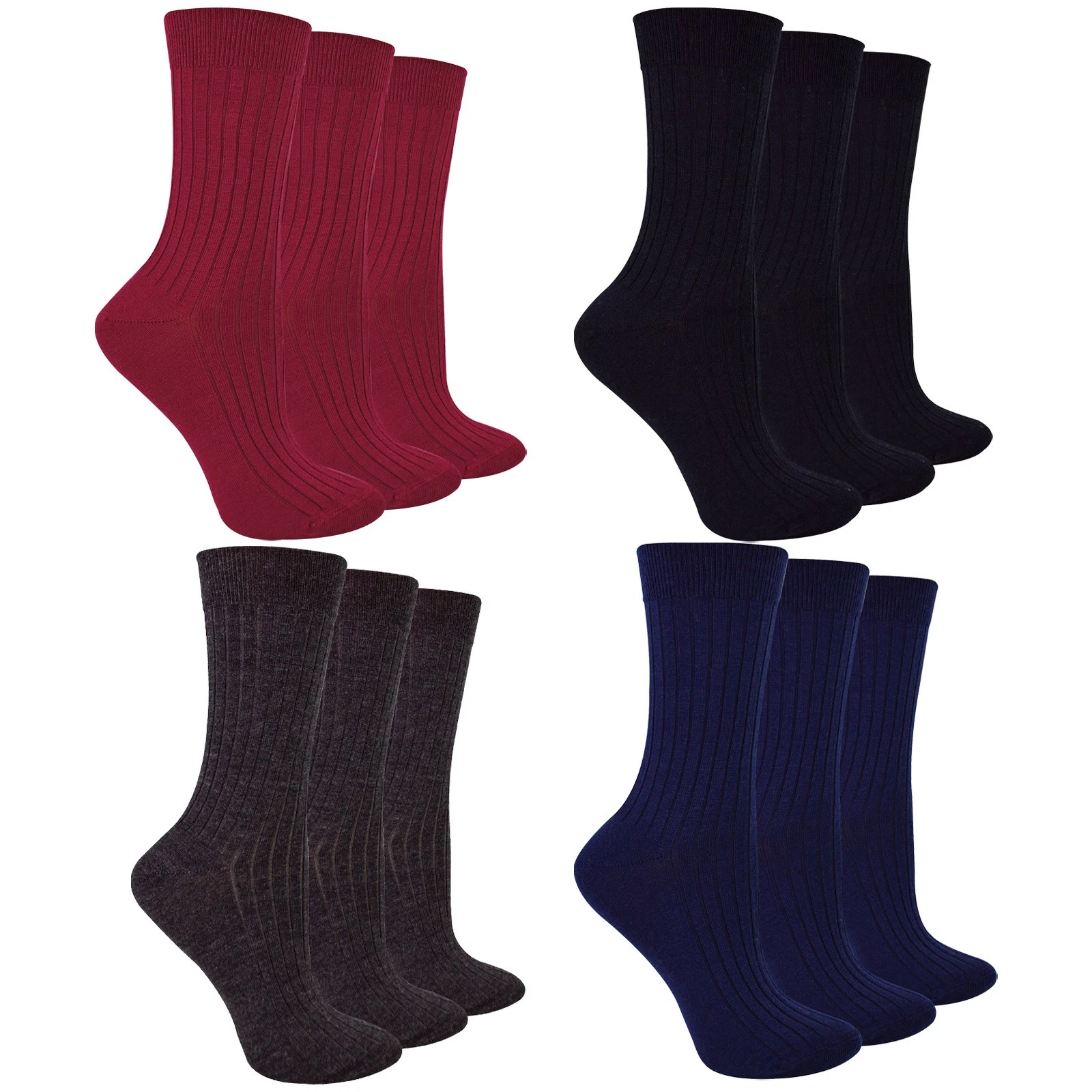 Steven - 3 Pairs Ladies Merino Wool Socks | Breathable Winter Warm Boot Socks