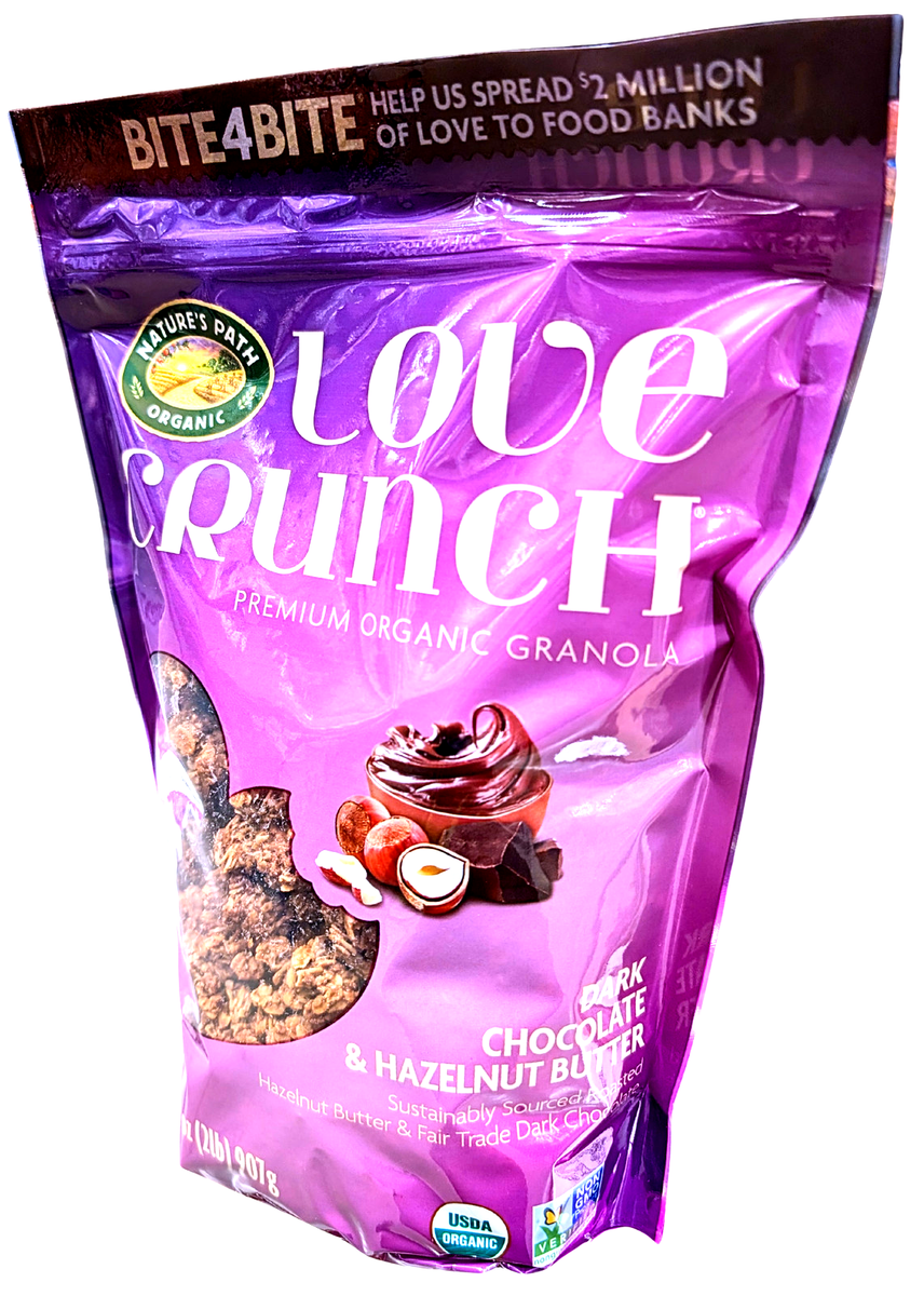 Love Crunch Dark Chocolate Hazelnut Granola - Organic & Fair Trade 10.6 Oz