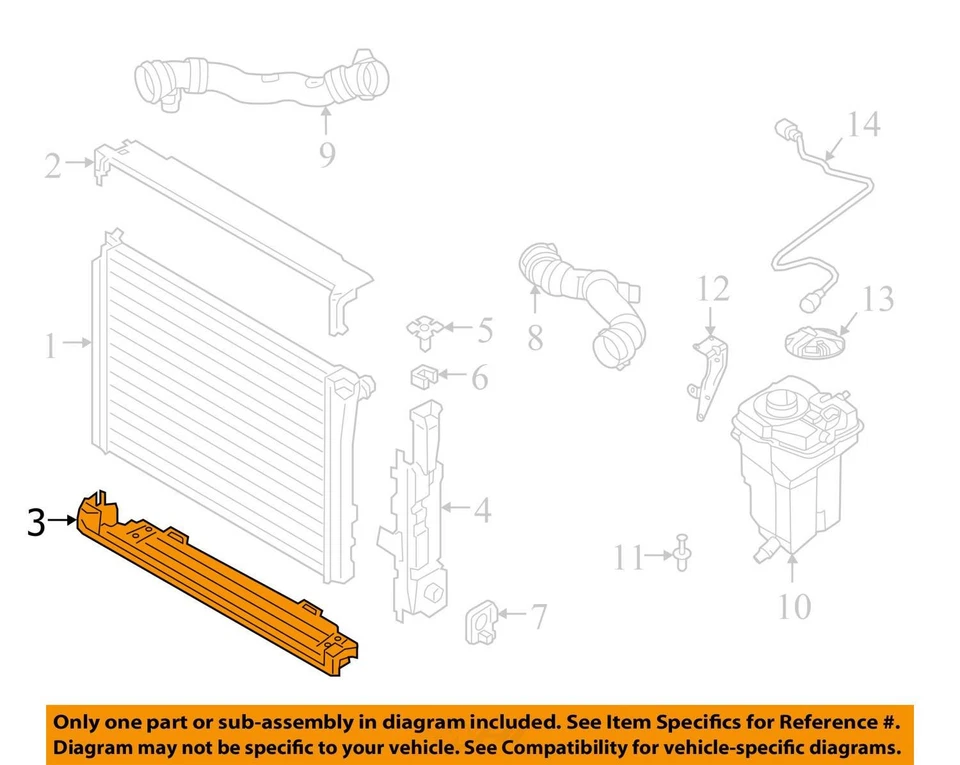BMW M2 M3 M4 G80 G82 G83 G87 Front Radiator Cover Panel Set of 3 2021 - 2025 OEM - Image 3 of 4