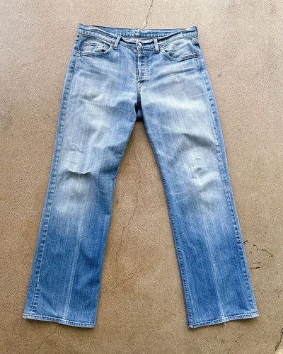 7 For All Mankind Jeans Mens 36 Bootcut Flare Distressed Stretch Made In USA Y2K