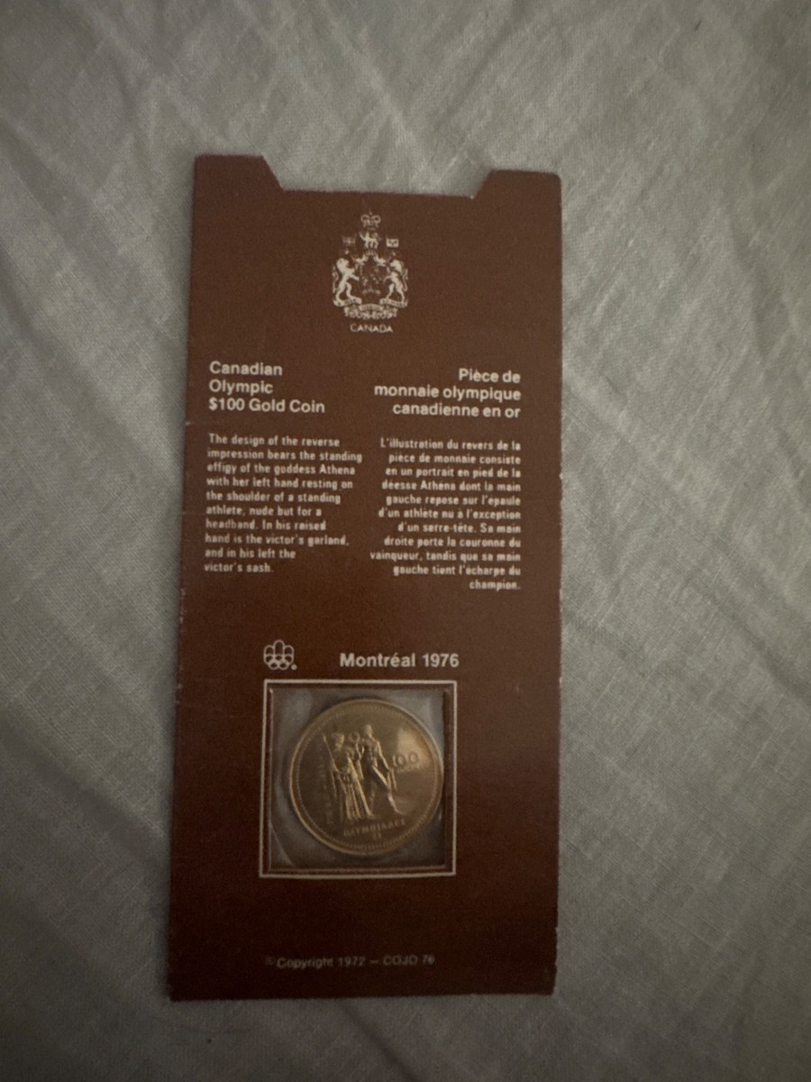 Gold $100 Canadian Montreal Olympic 14K Coin 1976 | eBay