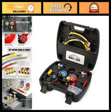 4-Way A/C Manifold Gauge Set for R134A R410A R404A R22 Refrigerants, 5FT Hose, A