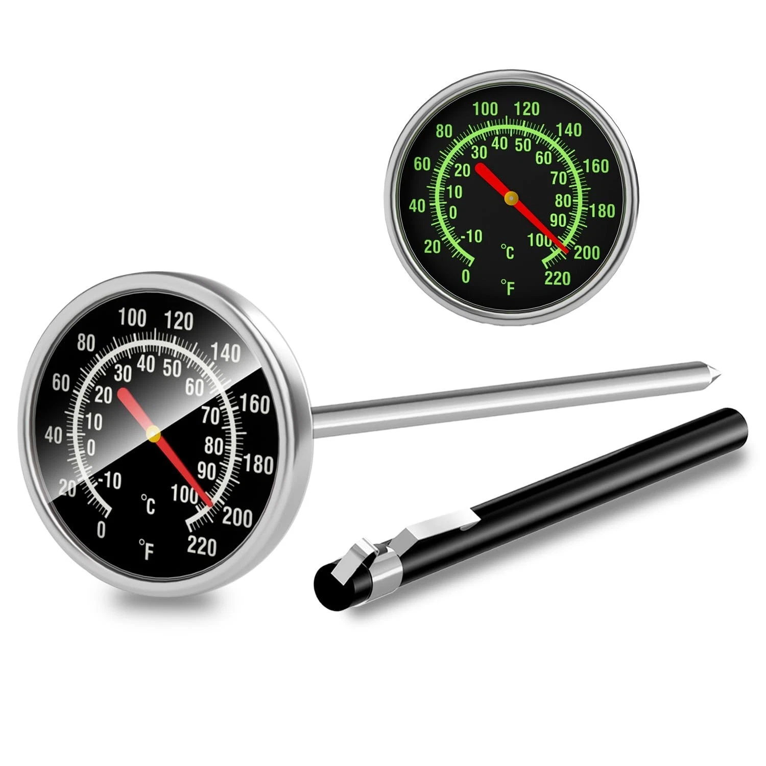 Instant Read Meat Thermometer - Stainless Steel Food Thermometer for Grilling...