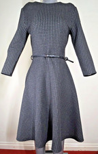 👗 Phase Eight Houndstooth Midi Dress - UK 10 - Grey & Black Winter Workwear ✨