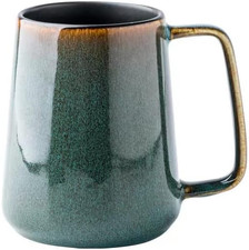 Large 24oz / 700ml Ceramic Coffee Mug – Jumbo Tea Cup with Gold Handle, Extra Bi