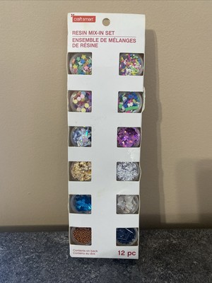 Resin Mix-In Set by Craft Smart 12 Options Hearts Stars Gold Silver Flake Shell