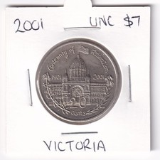 AUSTRALIAN: 2001 20 CENT FEDERATION VICTORIA A/UNC COIN #5971