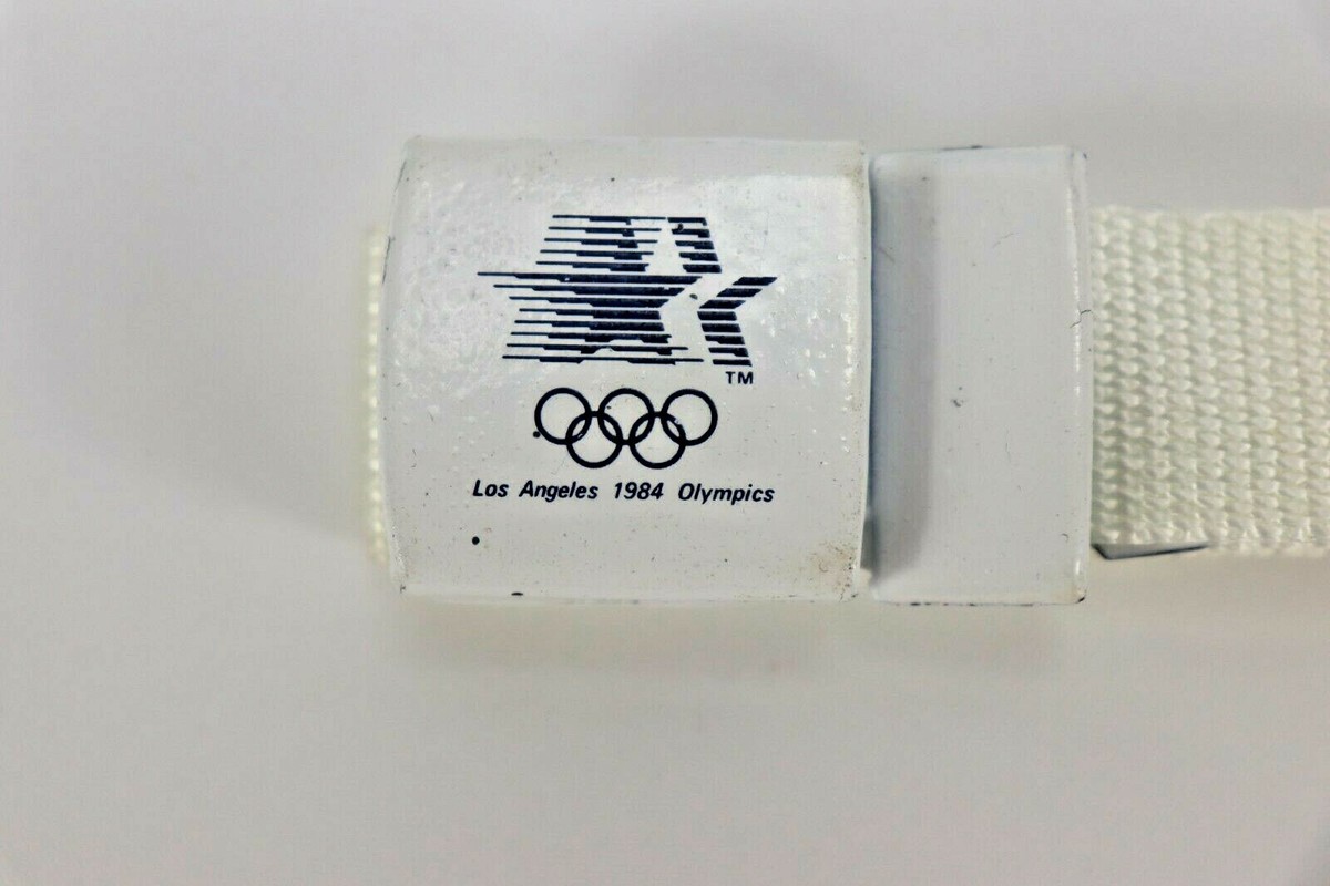VINTAGE 1984 OLYMPICS L.A. Souvenir Belt Adjustable White  display picture 3