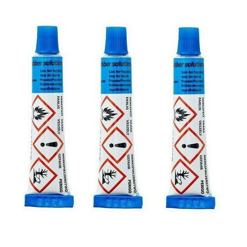 3 x WELDTITE BICYCLE BIKE PUNCTURE REPAIR KIT GLUE INNER TUBE RUBBER