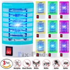 3X Electric Plug in Mosquito killer UV Lamp Zapper Night Indoor Fly Bug LED Trap