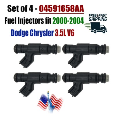 Upgrade 4 x Fuel Injectors fit 2000-2004 Dodge Chrysler 3.5L V6 04591658AA