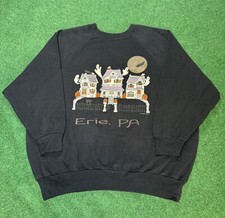 Vintage 80s 90s Halloween Haunted House Erie Pa 2XL Womens Sweatshirt