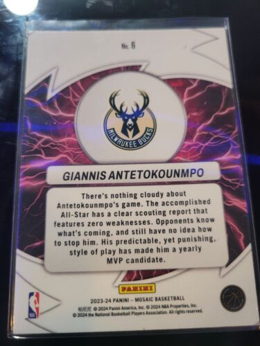 2023-24 Panini Mosaic - Thunder Road #6 Giannis Antetokounmpo - Picture 2 of 2
