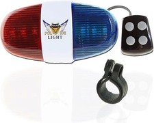 Belle de vélo 6 lumière LED de police de vélo, 4 son de trompette de sirène haut