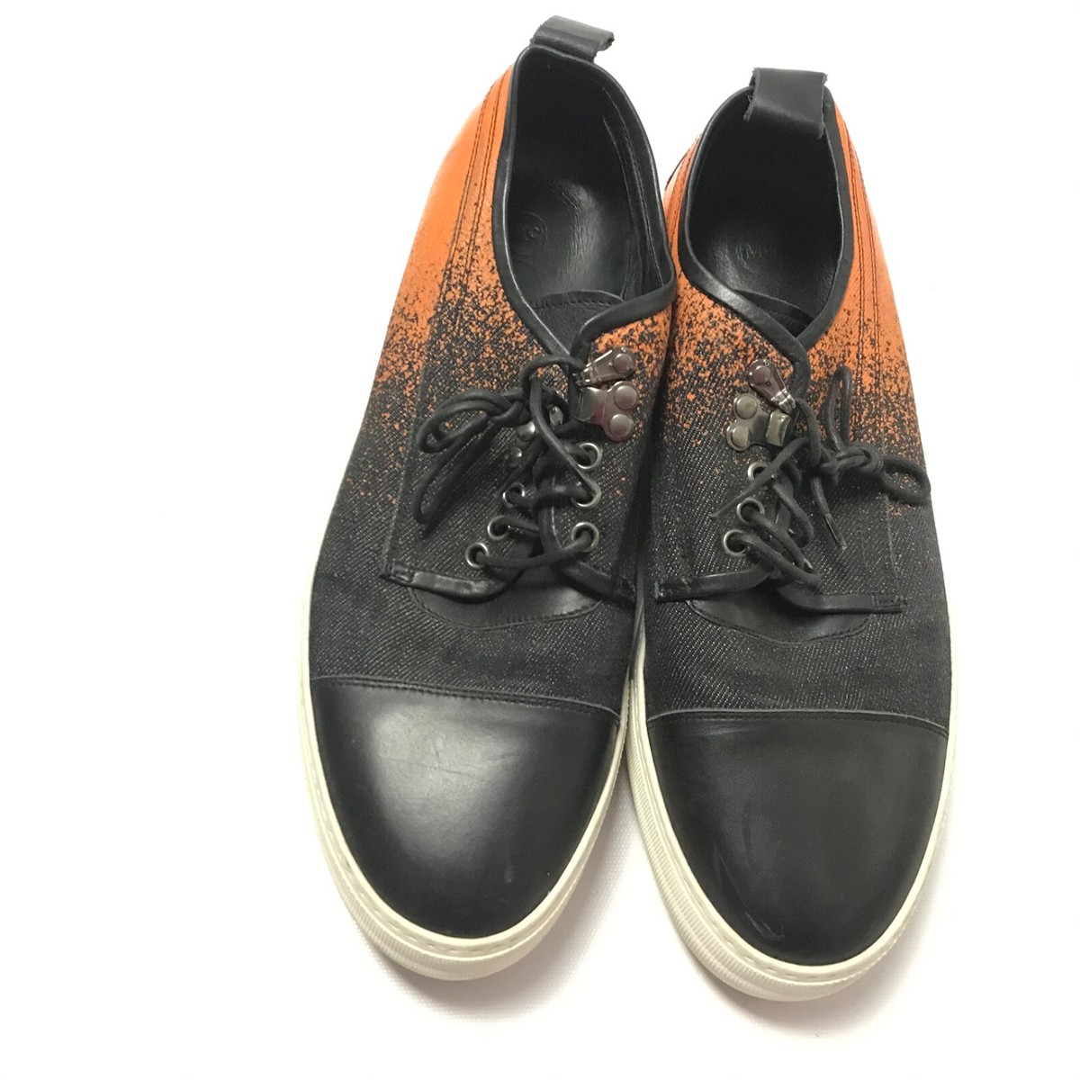 Alexander McQueen Chris Lace Up Sneakers Size 43 Black Orange