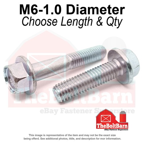 M6-1.0 Class 10.9 JIS Hex Flange Screws Bolts Zinc Clear (Pick Length & Qty)