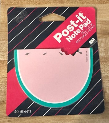 1987 Vintage New 3M Post-It Note Pad Watermelon 40 Sheets NOS