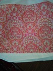 Lands' End Pink Orange Boho Medallion Queen 14 1/2 Bed Skirt Dust Ruffle Euc
