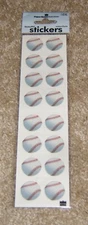 Paper House Sticky Pix Stickers ~ Baseballs.  NIP