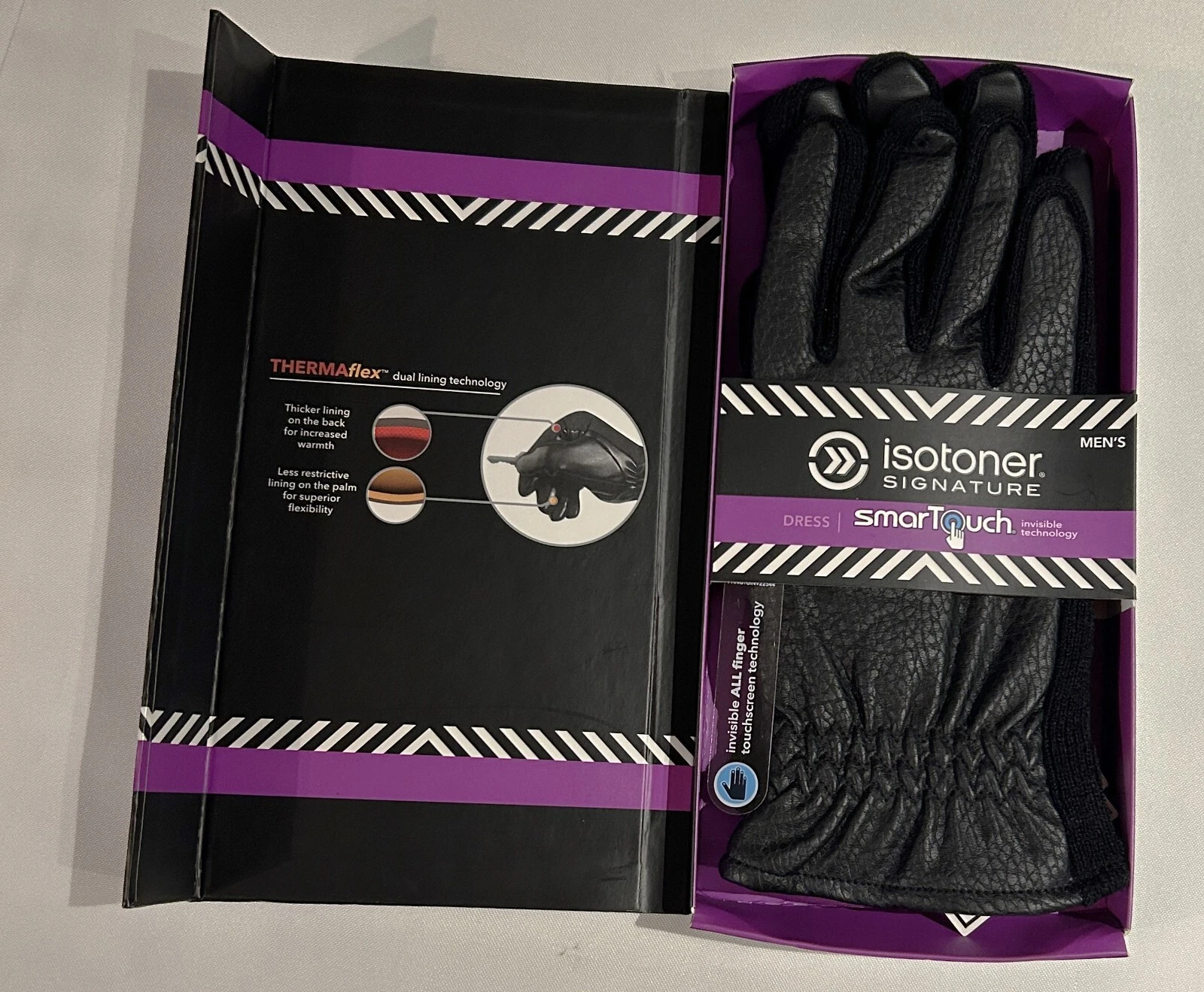 Mens Isotoner Dress Gloves Size L
