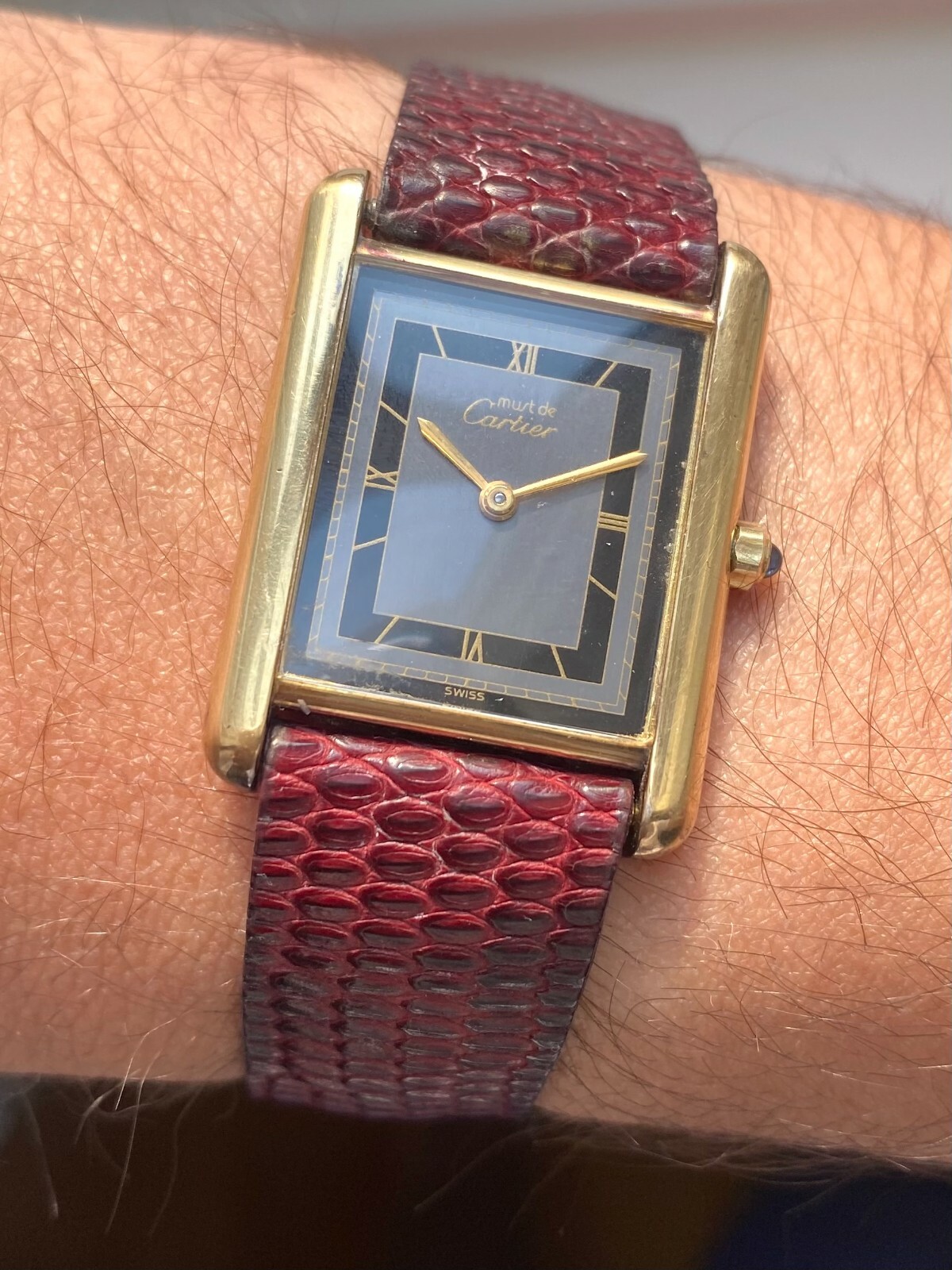 Roman Numeral Dial Gold Watch 
