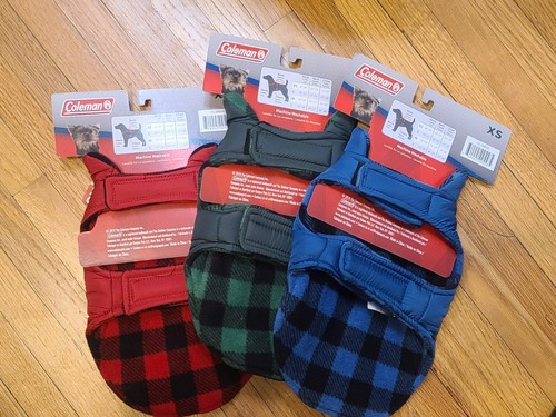 XS coleman reversible pet puffer jacket 