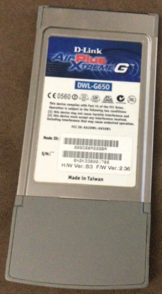 DWL-G650 High Speed 2.4GHz (802.11g) Wireless, Cardbus Adapter D-Link - Image 2 of 4