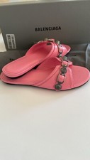 Balenciaga Cagole Flat Sandals Sweet Pink Arena Leather EU 36.5 NIB 750