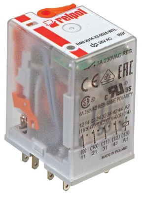 14-PIN INDUSTRIERELAIS, 7A, 4PCO, 24VAC, SPULENWIDERSTAND 158OHM, COI FÜR RELPOL
