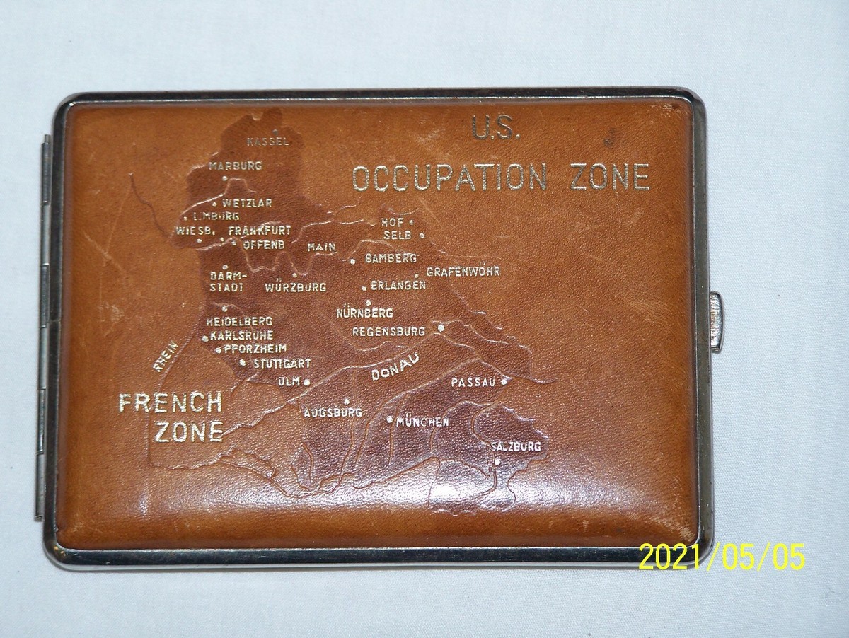 U.S. OCCUPATION ZONE ~ ALLIED OCCUPATION OF GERMANY LEATHER CIGARETTE CASE  ~WWII