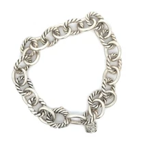 David Yurman 925 Sterling Silver 12mm Oval Link Bracelet 8 inch
