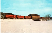 St. J & LC 200 RR Train, VT Postcard