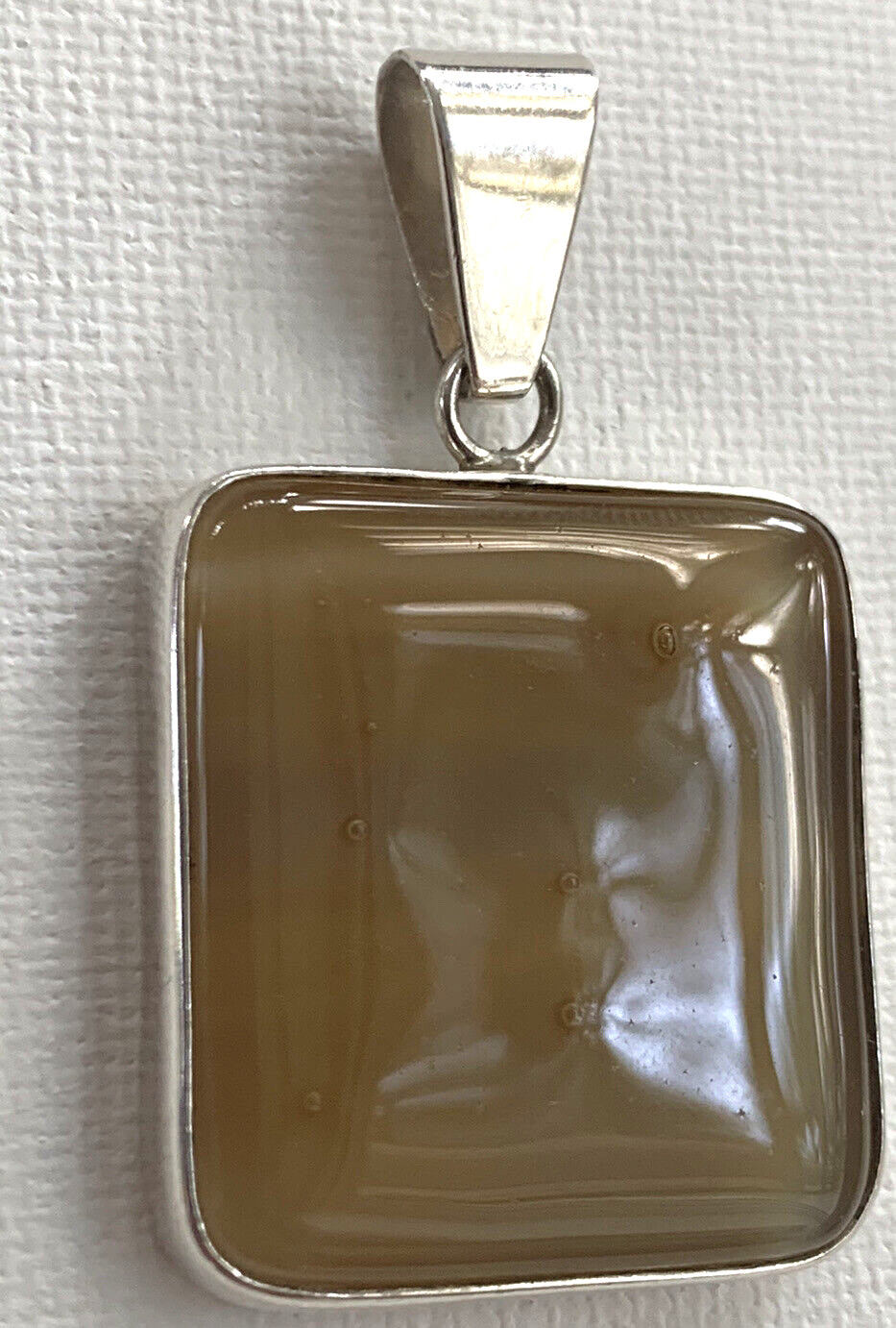 Sterling Silver 925 Square Gemstone Pendant Charm - image 3