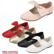 Girls Kid Slip On Flats Dress Shoes Strap Mary Jane Shoes Flat Shoes