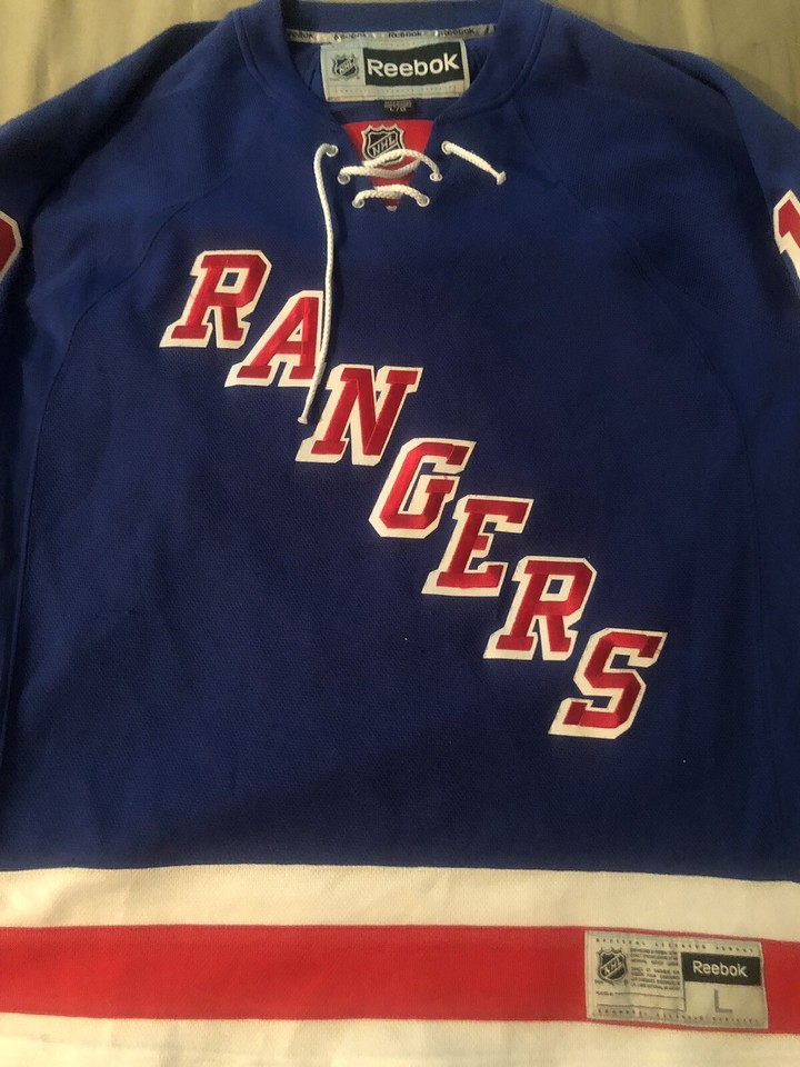 BRAD RICHARDS 19 RANGERS REEBOK SEWN HOCKEY BLUE JERSEY LG Vintage NHL Rangers eBay